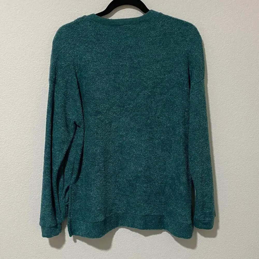 Pull Over Crew Neck Teal Long Sleeve Sweater Sweatshirt Small